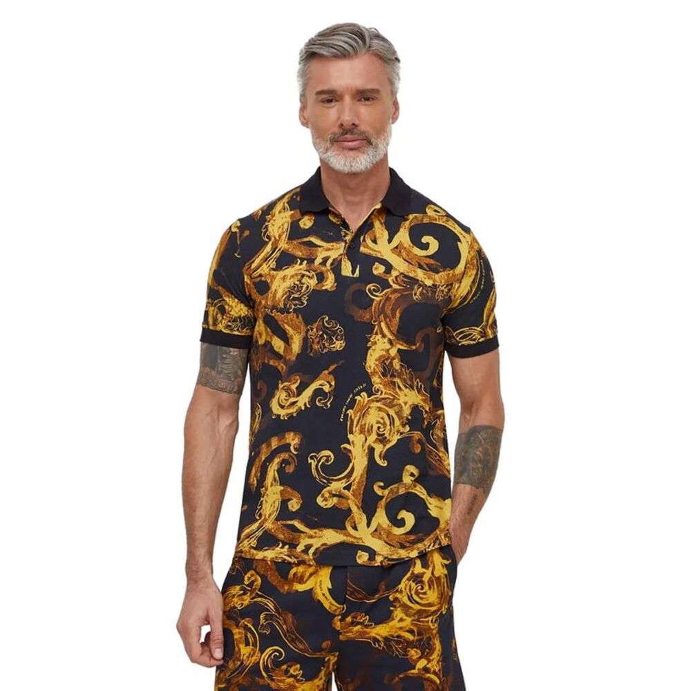 Versace Jeans Couture Men's Black Baroque Polo Shirt – Luxe Heritage Redefined